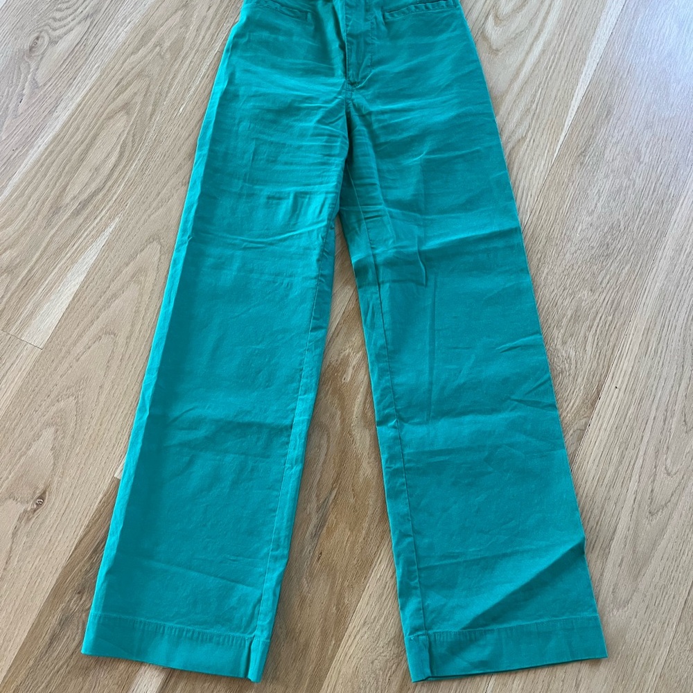 Anthropologie Green Wide Leg Pants